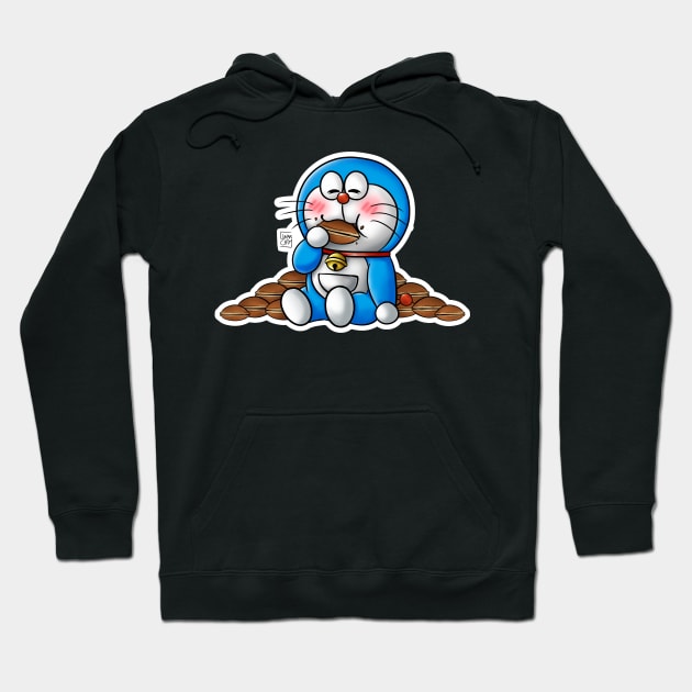 Doraemon Sticker Hoodie by _LunarChim_